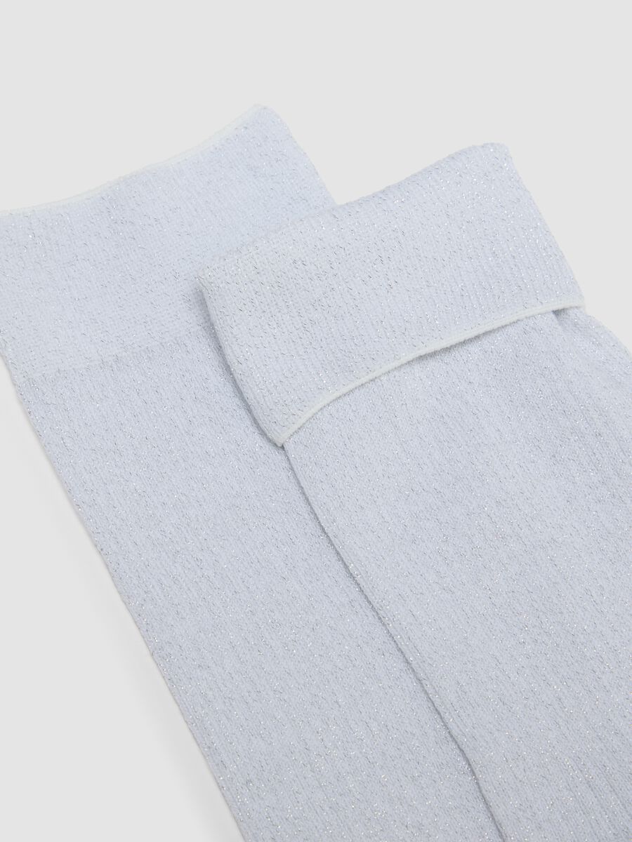 Calzini in cotone elasticizzato azzurri con glitter_2