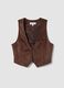 Brown stretch studded waistcoat, regular fit_0