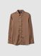 Brown stretch-fabric shirt with regular fit graphic print_4