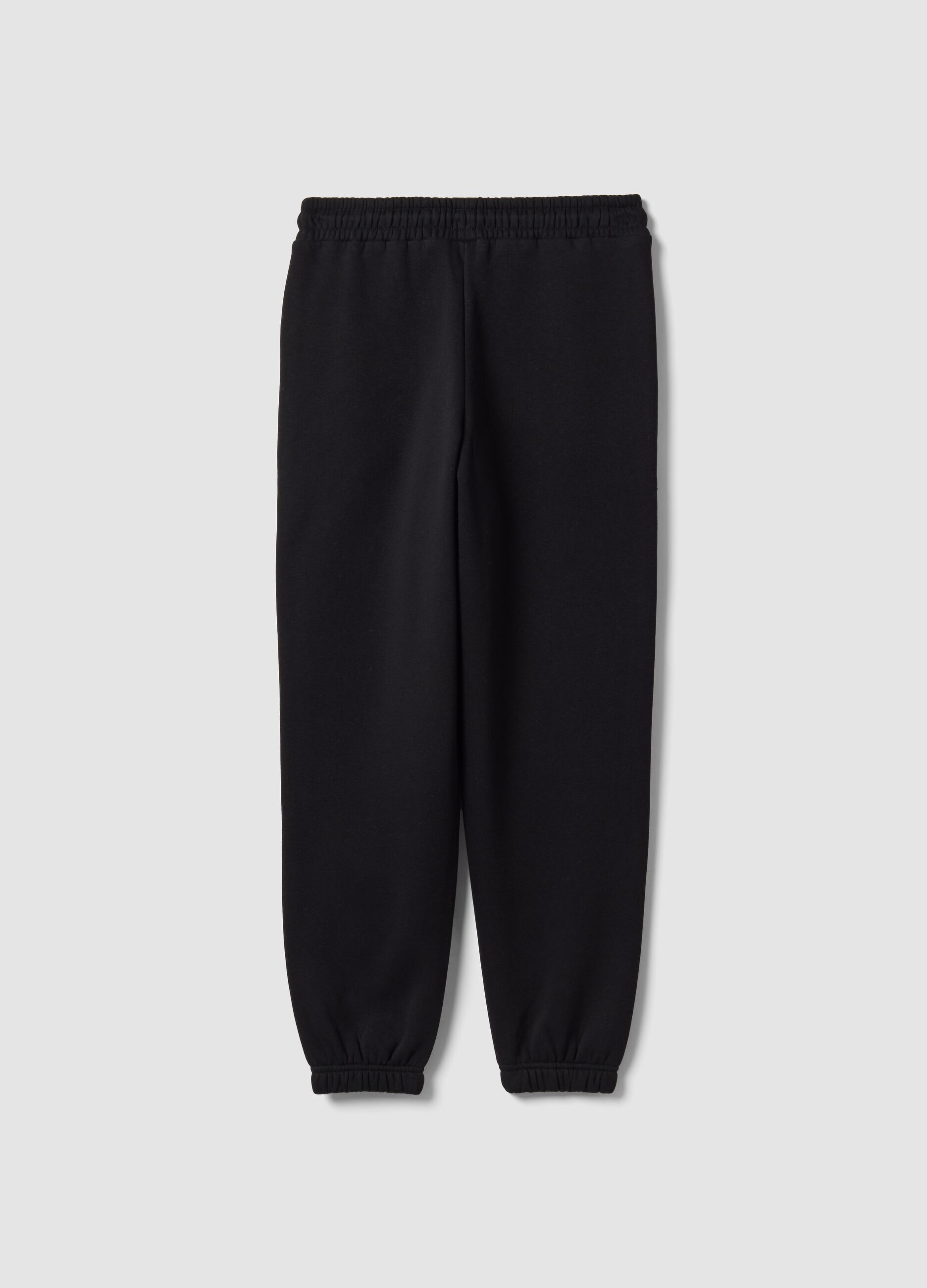 Black cotton-blend girls&rsquo; joggers, regular fit