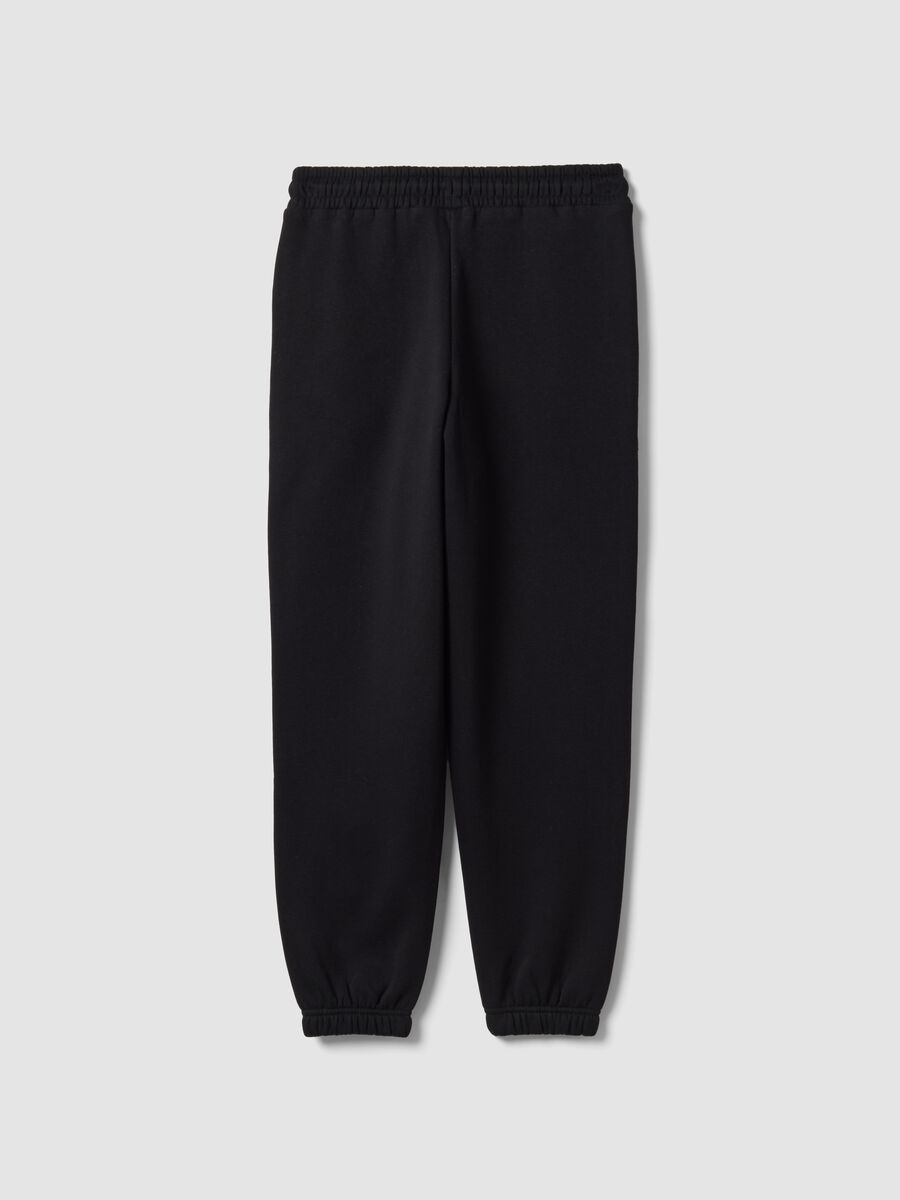 Black cotton-blend girls&rsquo; joggers, regular fit_4