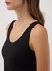 Black stretch viscose crew-neck vest top_2