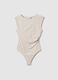 Beige stretch fabric bodysuit regular fit_4