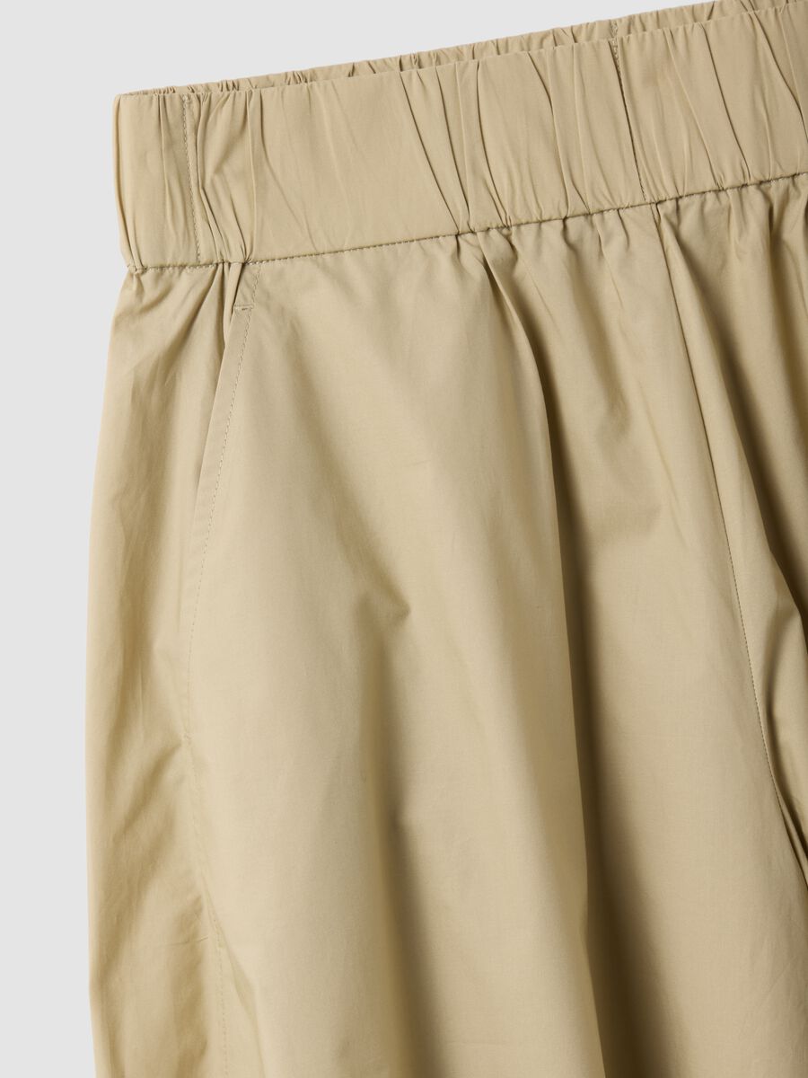 Beige long skirt in pure cotton_5
