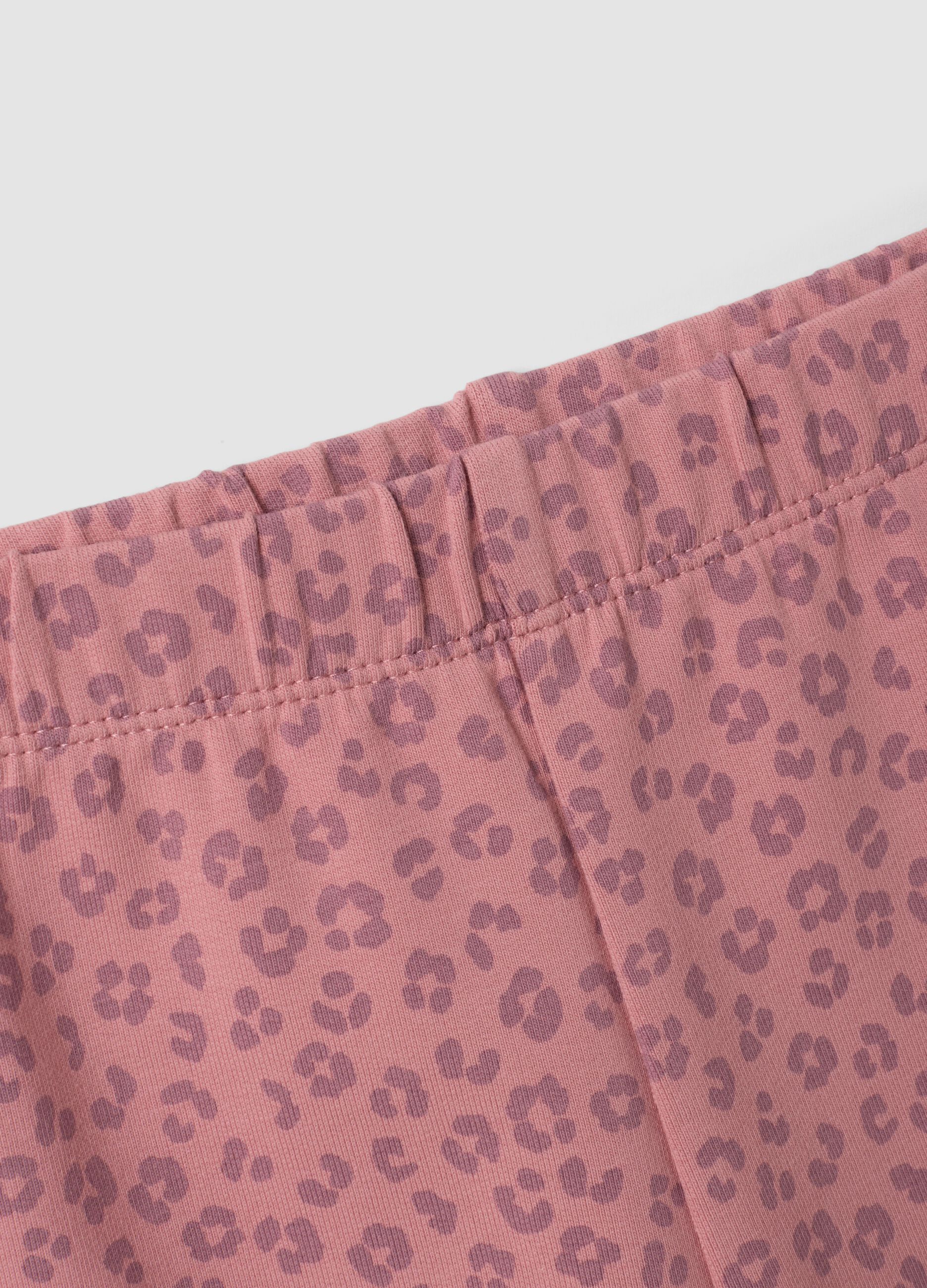 White and pink pure cotton sweatshirt and trousers set for baby girl