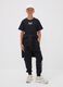 Black cotton-blend joggers with cargo pockets for boys_0
