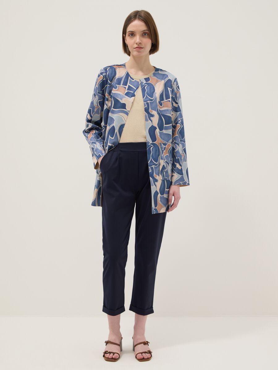 Multicolour lightweight regular fit jacket with pattern_1