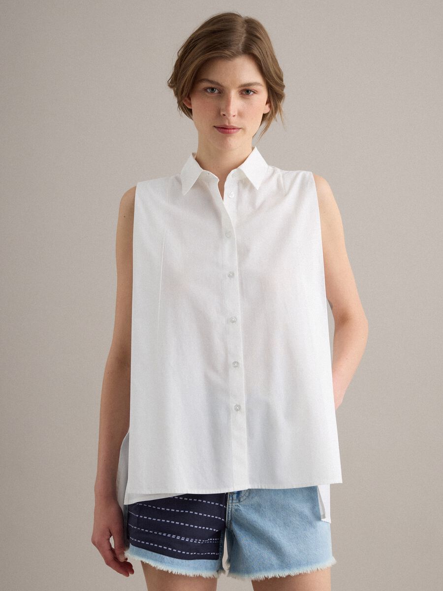 White pure-cotton shirt with classic collar_1