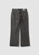 Grey denim jeans with flare fit in pure cotton_2