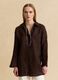 Oversized pure linen brown shirt_1