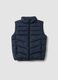 Blue padded gilet with zip and high neck for boys_0