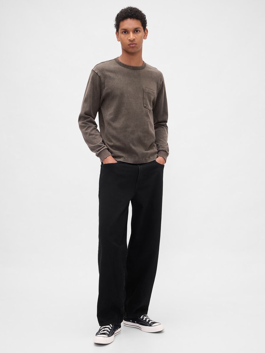 Brown long-sleeve cotton shirt_3
