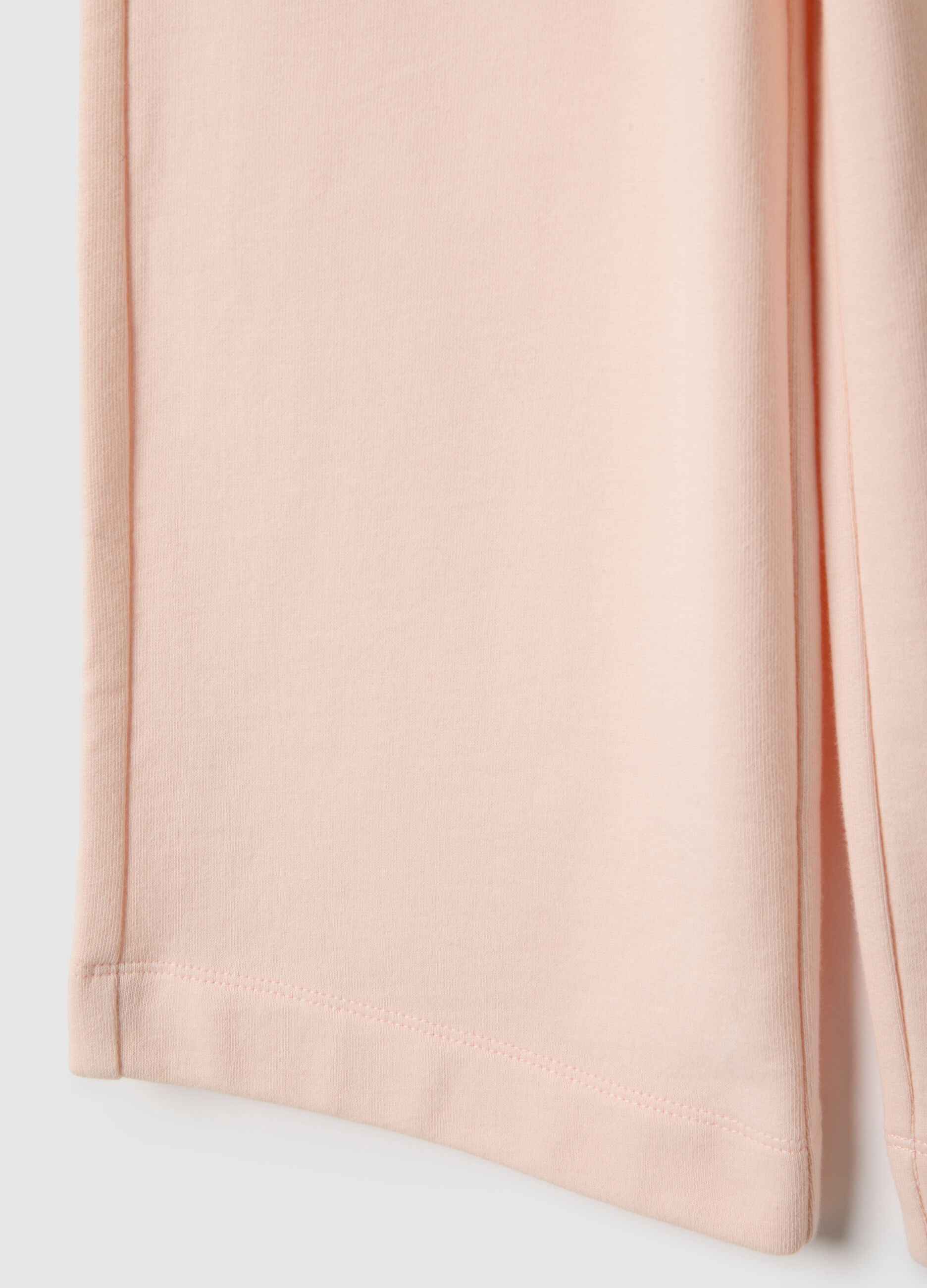 Girls' Wide Leg Pink Cotton Trousers