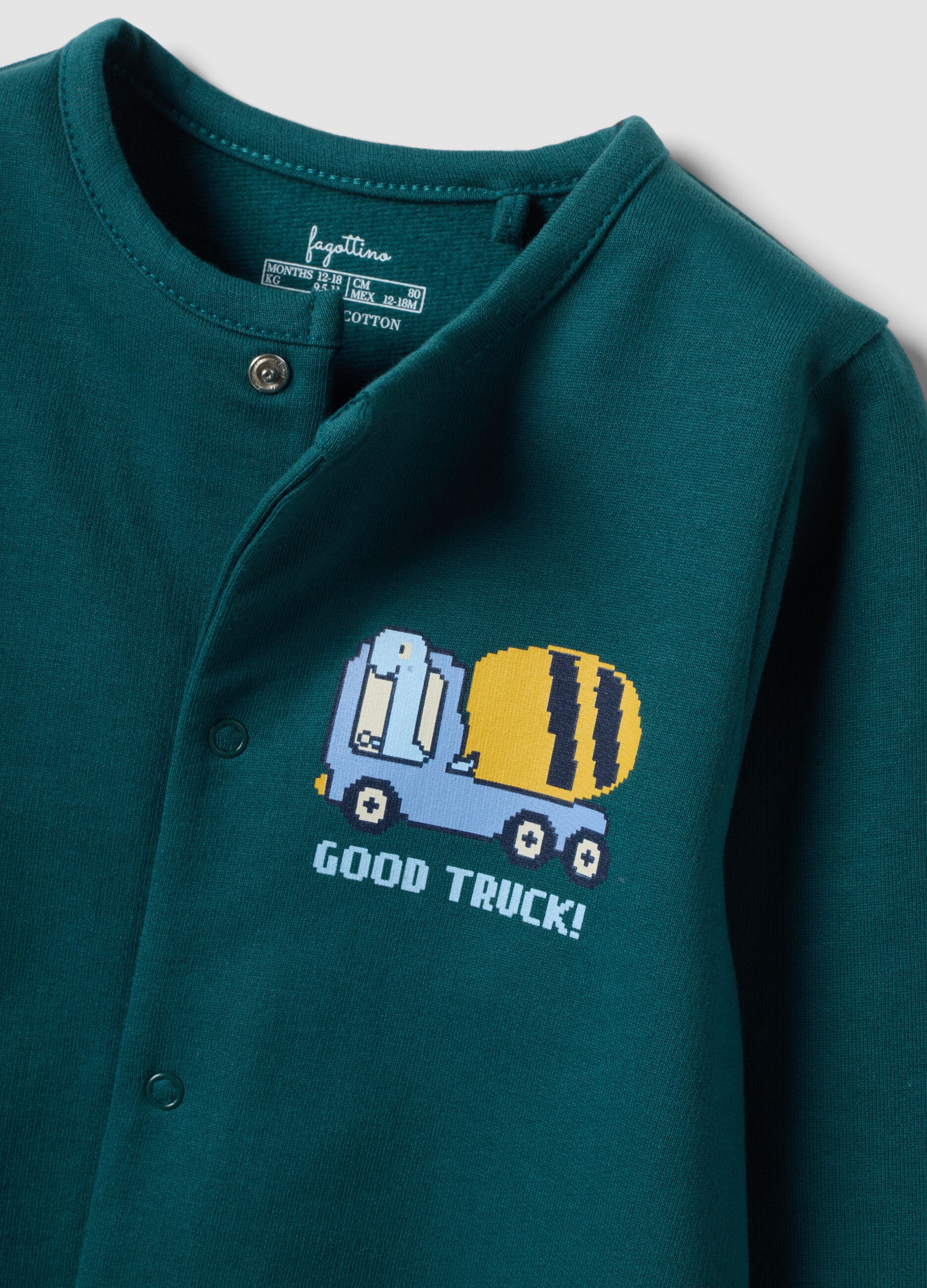 2-pack blue and green organic cotton sleepsuits