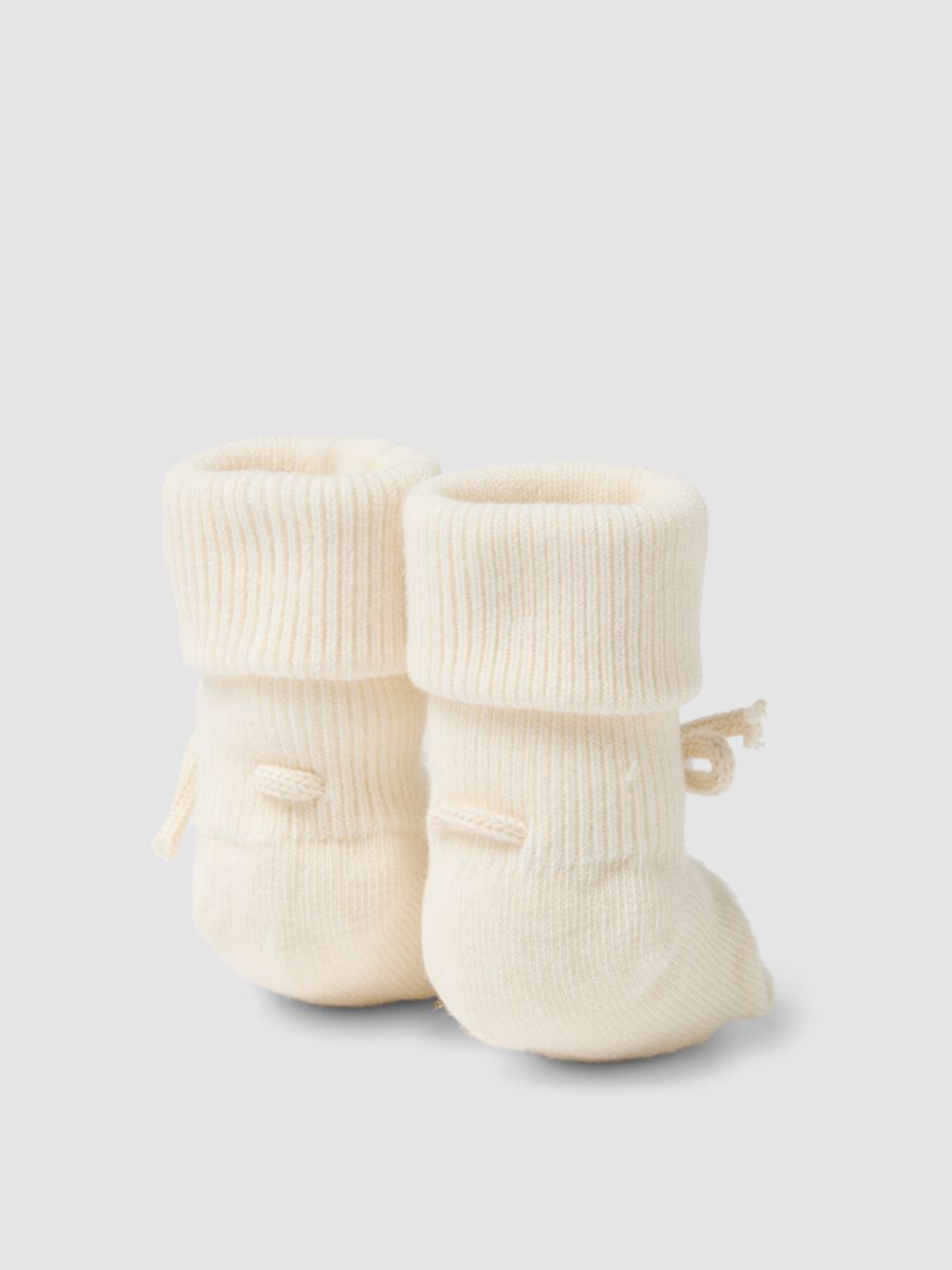 White organic cotton ribbed booties_2