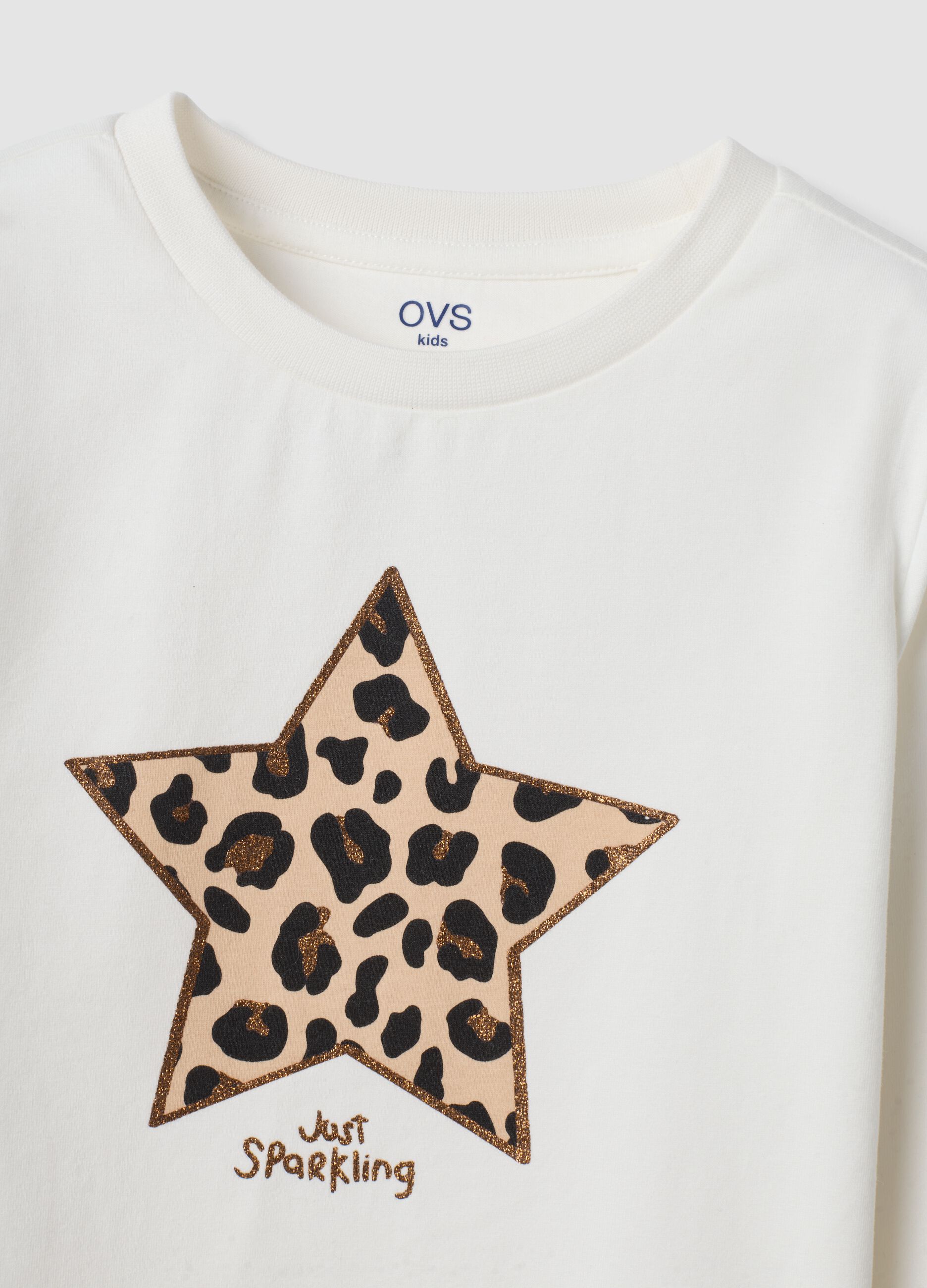 White stretch organic cotton crew-neck T-shirt