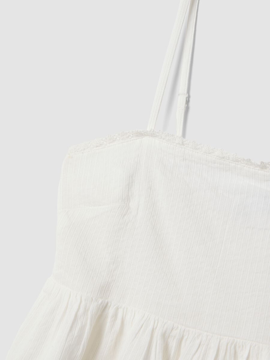 White cotton and viscose blend top with thin straps, relaxed fit_5