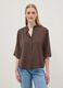 Brown long-sleeve regular fit shirt with band collar_2
