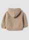 Beige organic cotton hooded jacket for babies_1