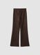 Brown flared trousers in stretch fabric_6