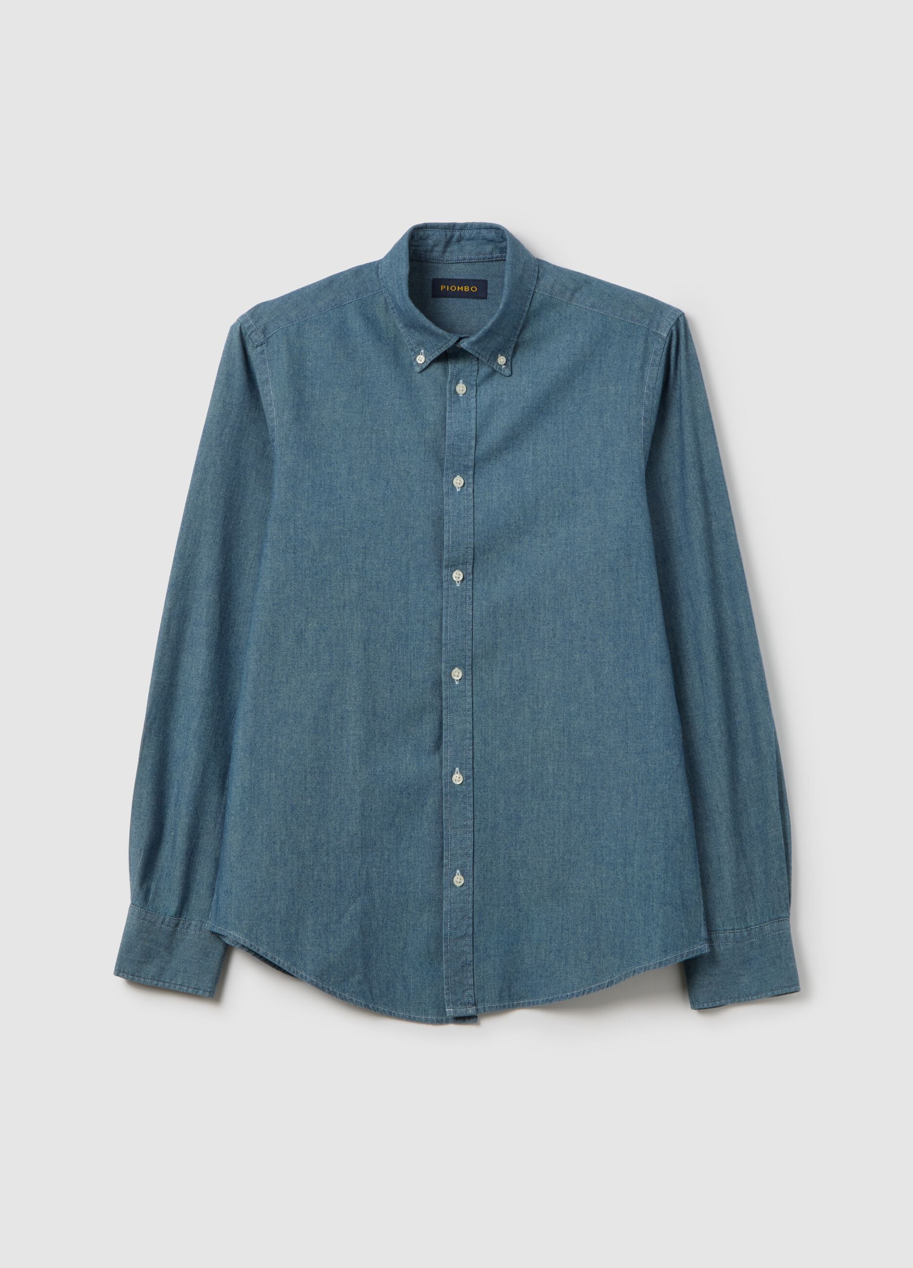 Regular-fit shirt in chambray cotton