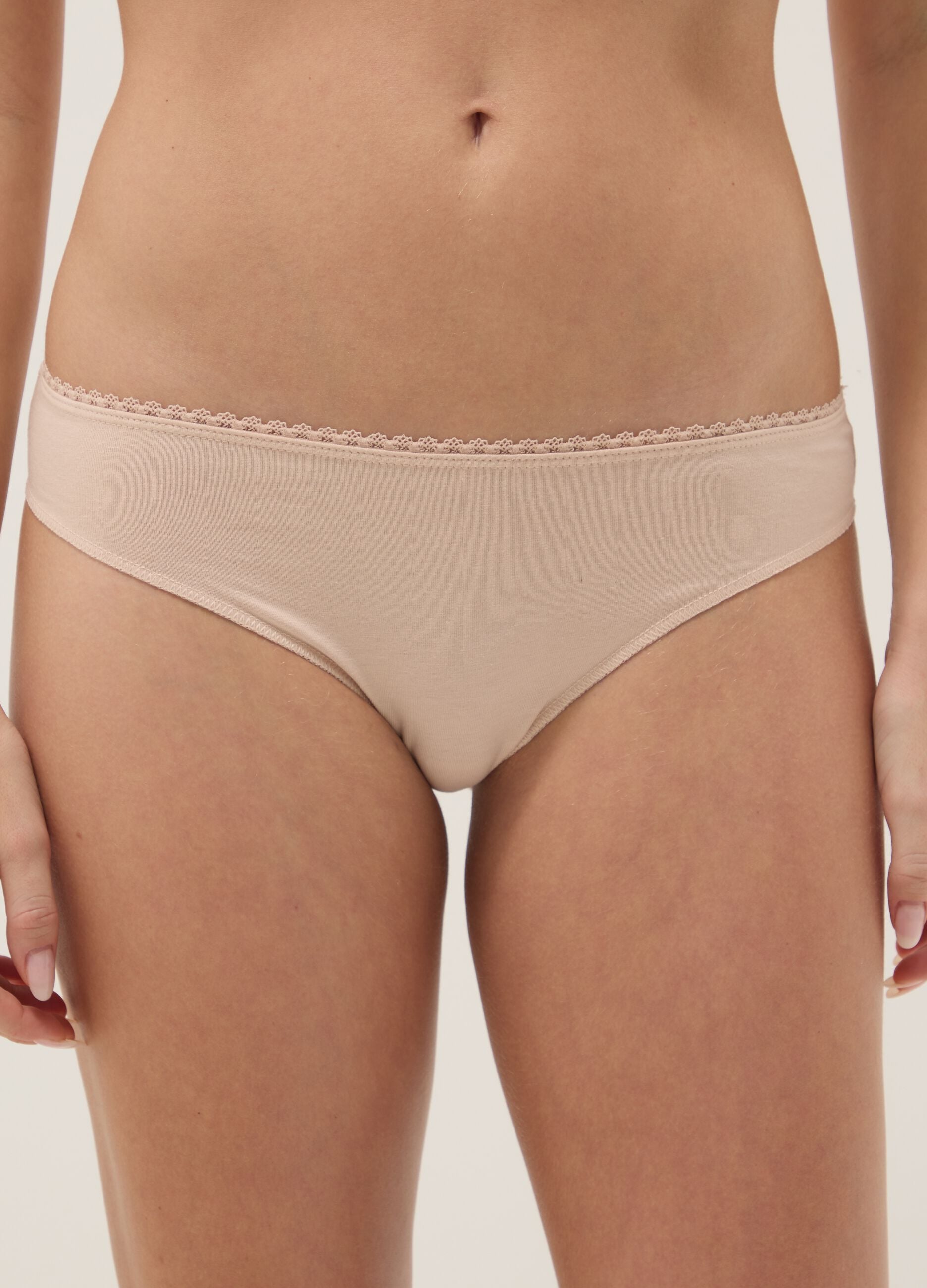 Triple Pack Beige Stretch Cotton Regular Fit Briefs