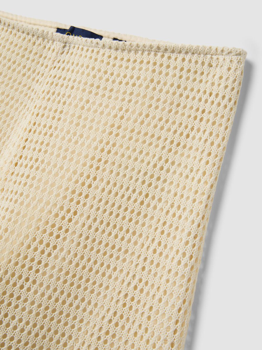Beige viscose-blend crochet palazzo trousers, regular fit_5