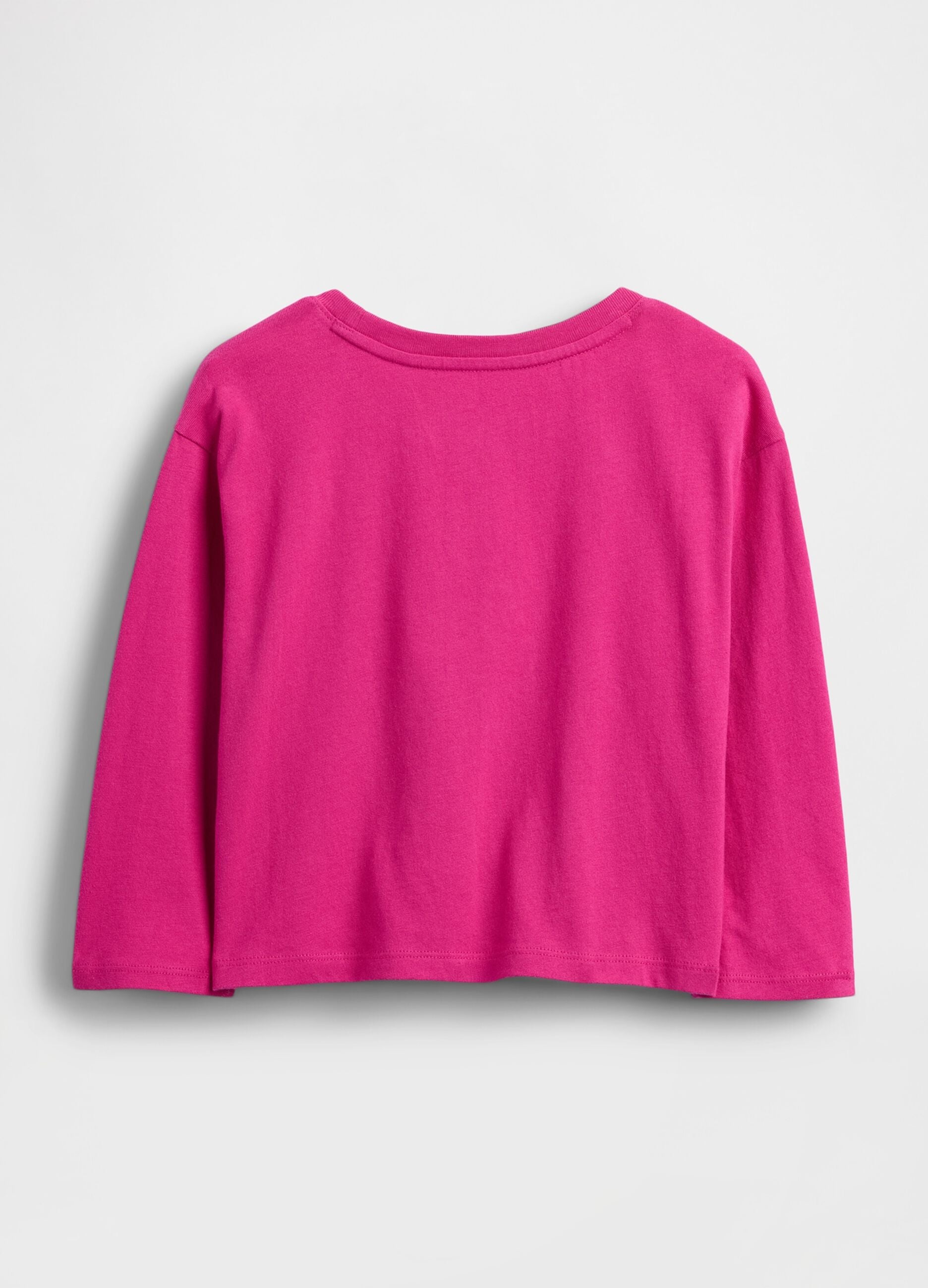 Long-sleeved cotton pink top