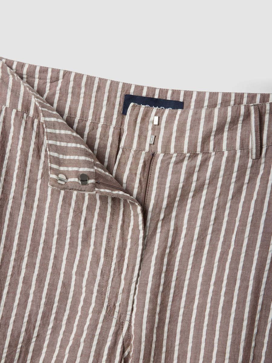 Pure cotton wide-leg chino trousers with multicolour stripes_5