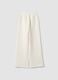 White cotton-blend fleece straight-leg trousers_2
