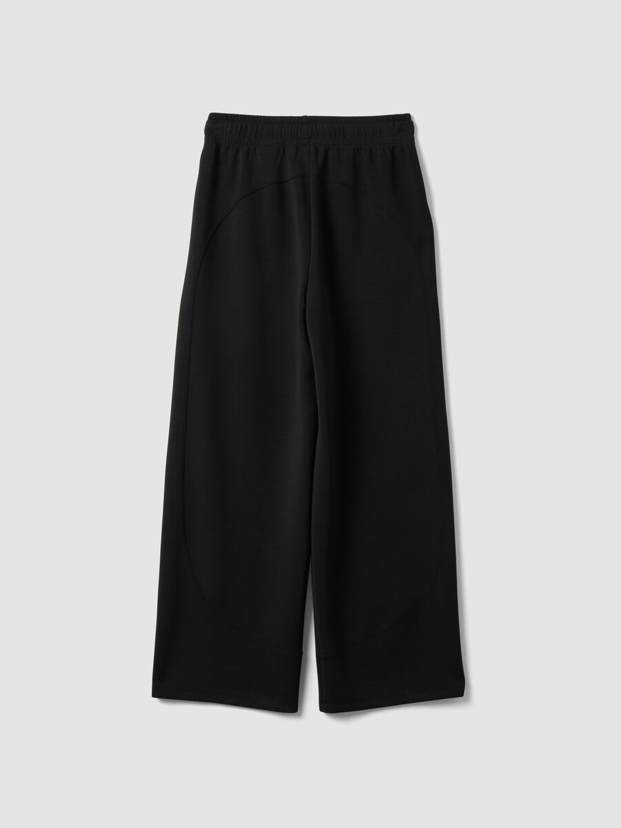 Black regular-fit stretch viscose jersey trousers_6