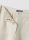 Beige linen and viscose blend straight fit trousers_5