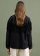 Black pure cotton denim jacket with fringes_3