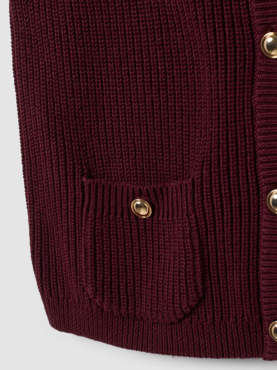 Red pure cotton regular-fit knitted gilet_5