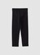 Black skinny leggings in stretch organic cotton with star for girls_1