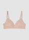 Beige padded stretch-fabric bra_4