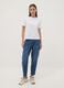 Blue pure cotton denim jeans with paperbag waist, baggy fit_0