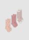 3-pack of pink long socks in stretch organic cotton_0