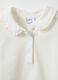 Pure cotton white girl's polo regular fit with ruched details_2