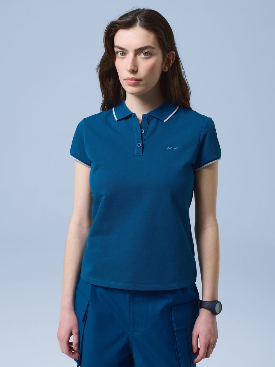 ALTAVIA SAILING blue stretch cotton polo shirt_1