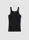 Pure black cotton tank top regular fit_4