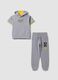 Grey pure cotton jogging set with sweatshirt and trousers for boys_0