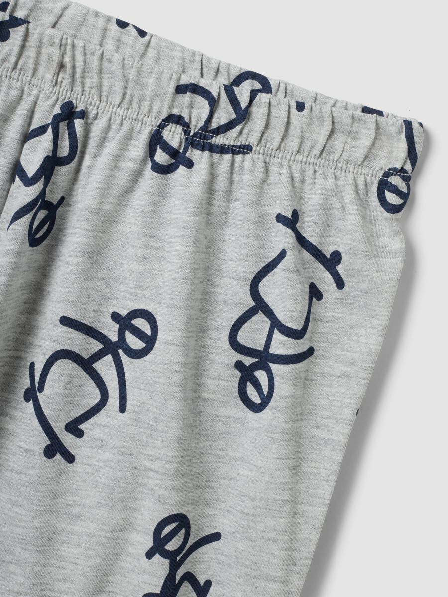 Grey organic cotton-blend pyjamas with all-over print for boys_3