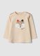 Beige organic cotton crew-neck T-shirt_0