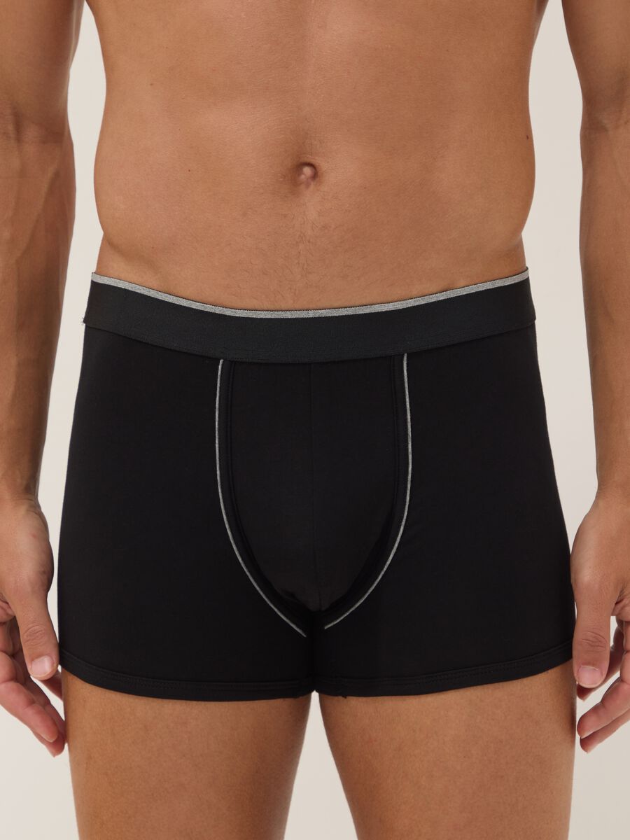 Bipack di boxer neri in cotone Supima elasticizzato_1