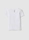 Girls' white stretch cotton T-shirt with star_1