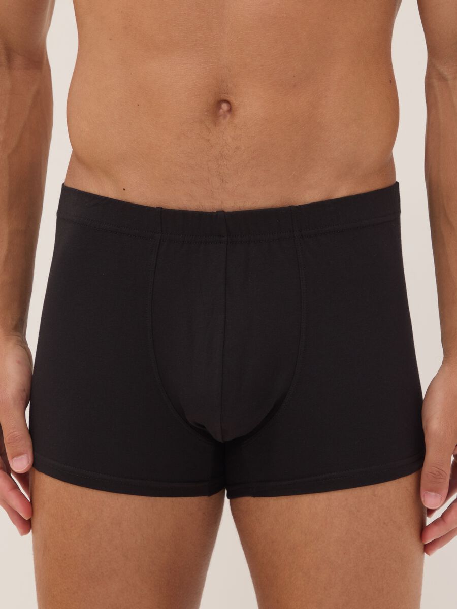 Multipack di cinque boxer neri in cotone organico_1