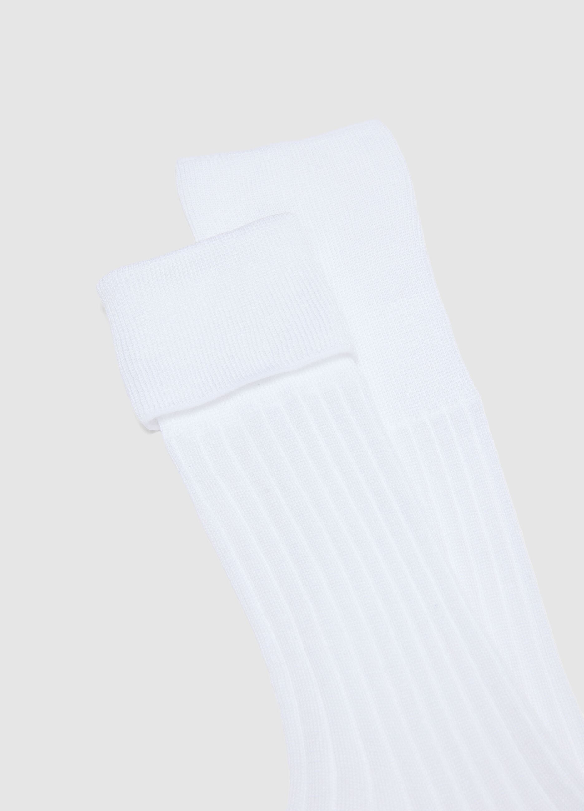 Pack of two long white cotton socks