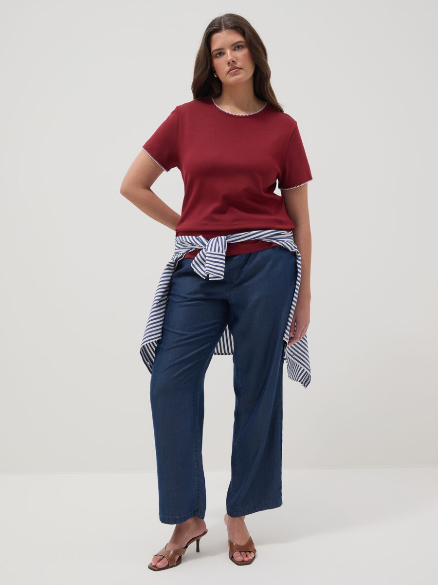 Red pure cotton short sleeve T-shirt regular fit_2