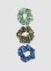 SINCERELY HAIR Medium satin scrunchies 3-piece set Blue & Green_2